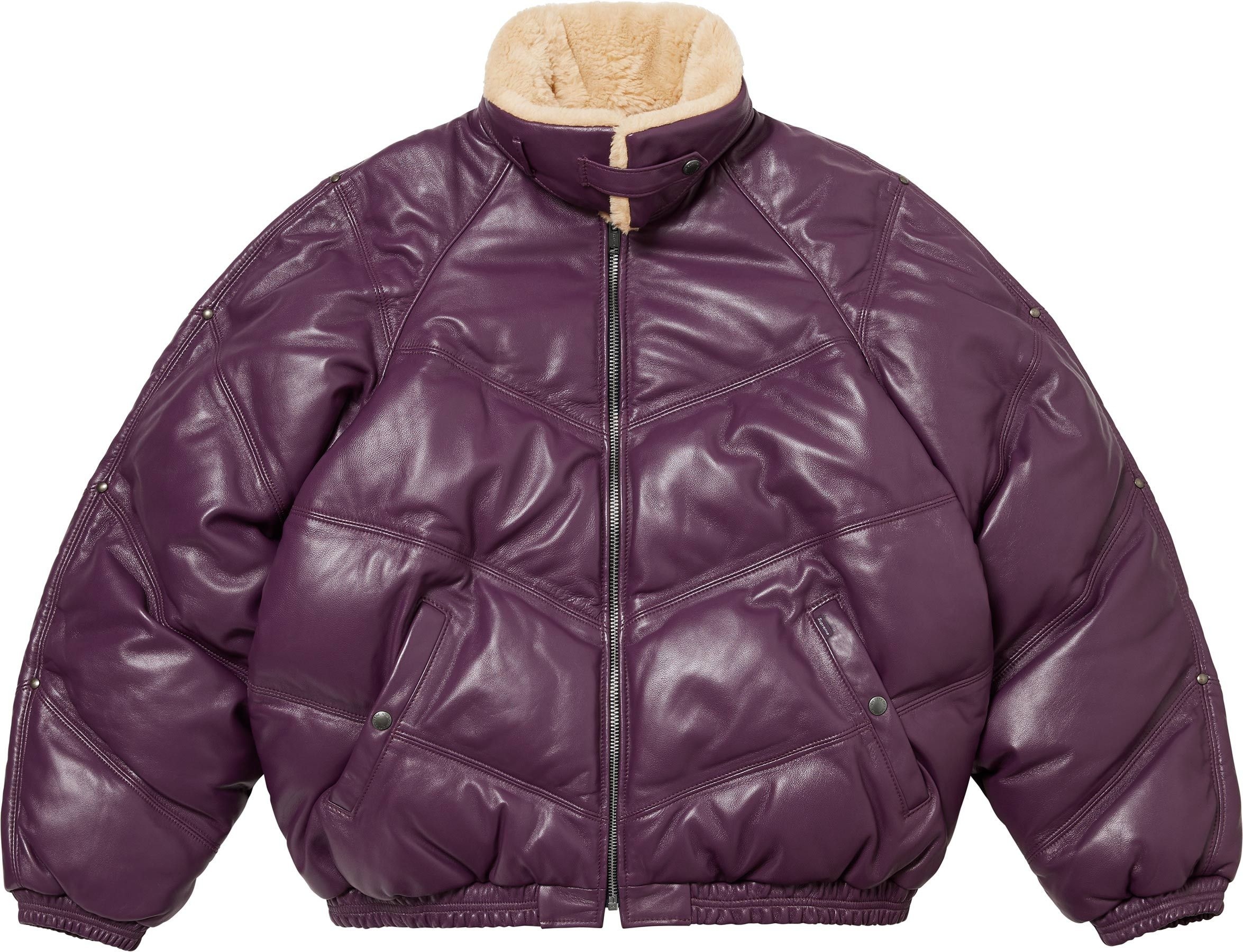 Supreme®/Schott® Chevron Leather Down Puffer Jacket view 18